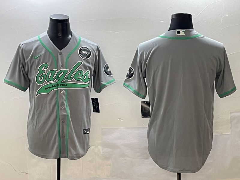 Men Philadelphia Eagles Blank Grey Jointly Name 2025 Nike Limited NFL Jersey style 6->philadelphia eagles->NFL Jersey